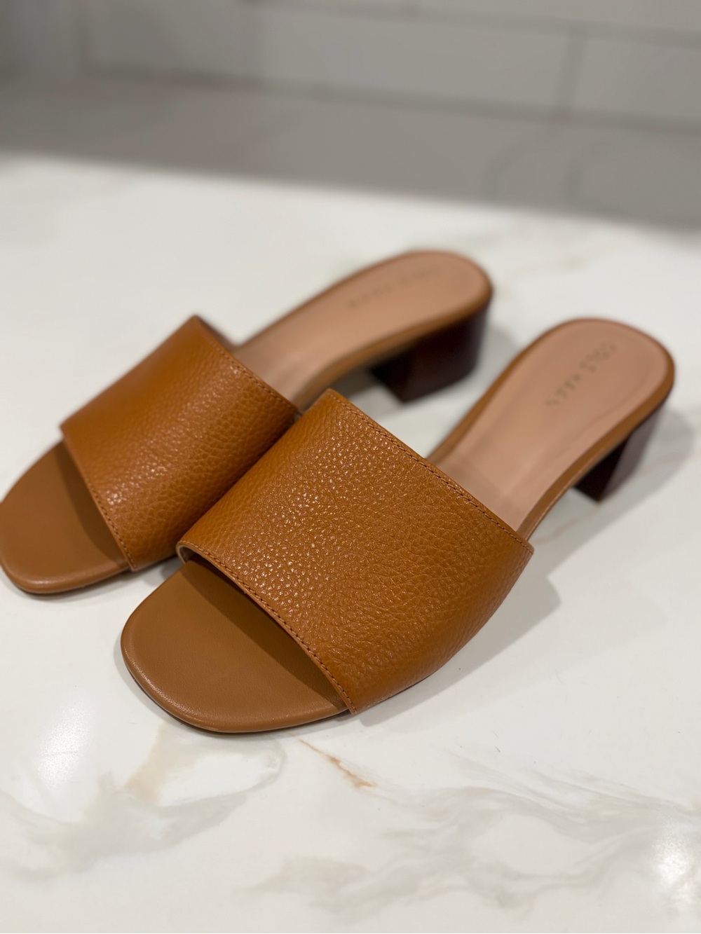 Cole Haan Tan Leather Slide Sandals